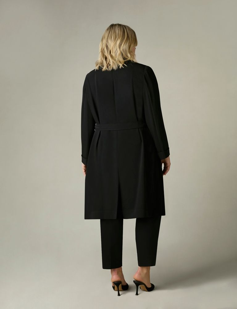 Belted Revere Collar Relaxed Tailored Coat 4 of 6