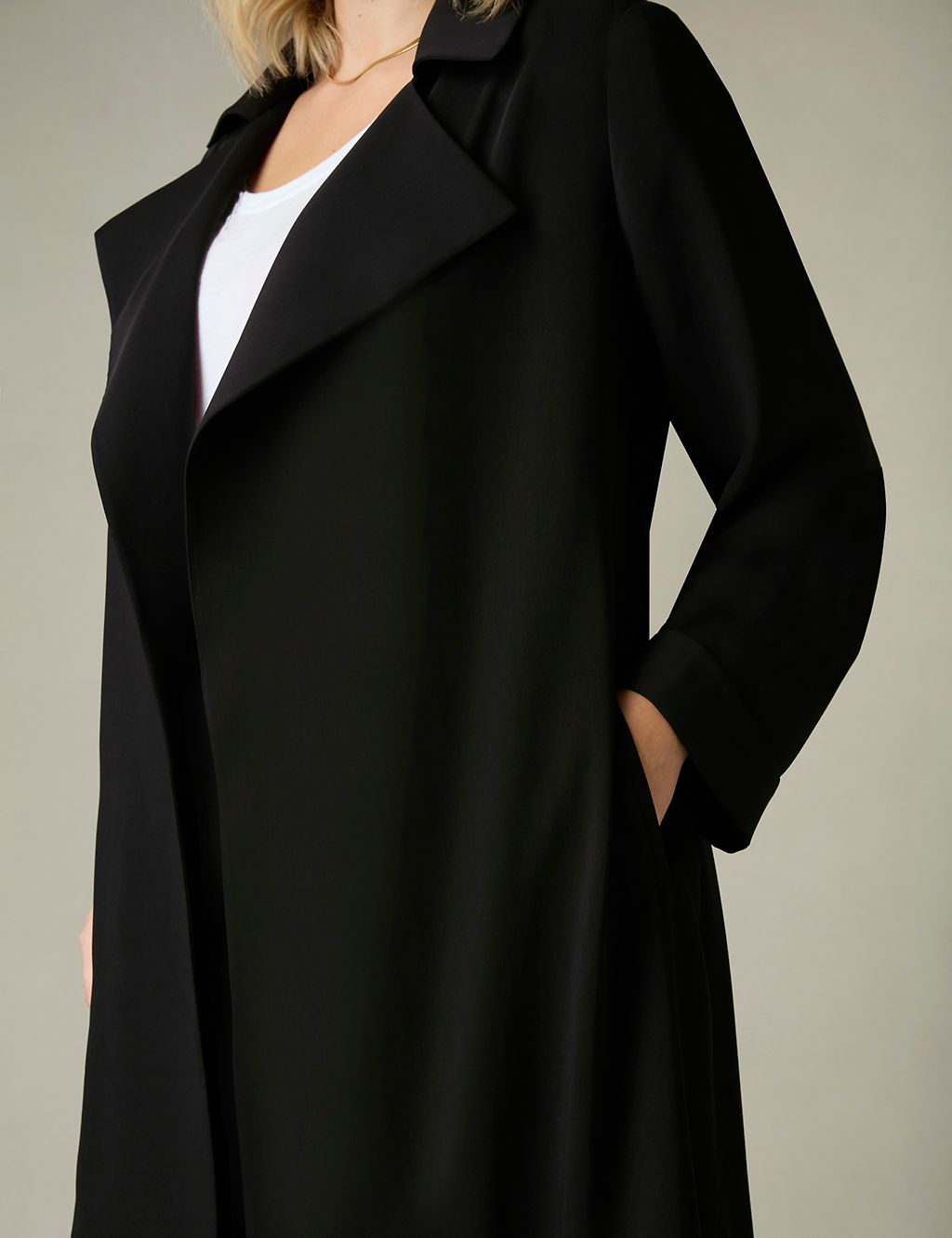 Belted Revere Collar Relaxed Tailored Coat 5 of 6