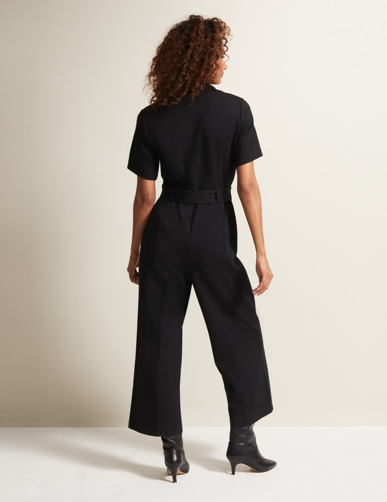 Black jumpsuit cropped leg discount