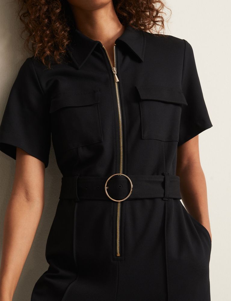 Belted Short Sleeve Cropped Jumpsuit 5 of 5