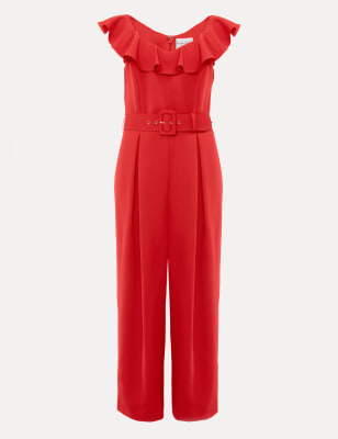 Belted Sleeveless Cropped Jumpsuit Image 2 of 4