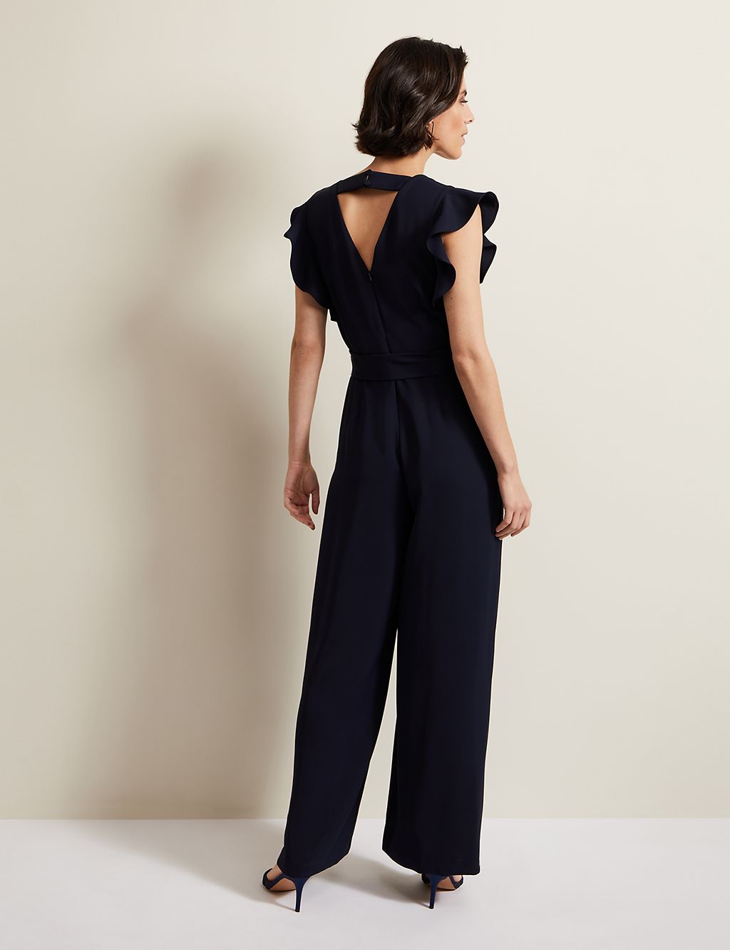 Belted Sleeveless Wide Leg Jumpsuit 2 of 6