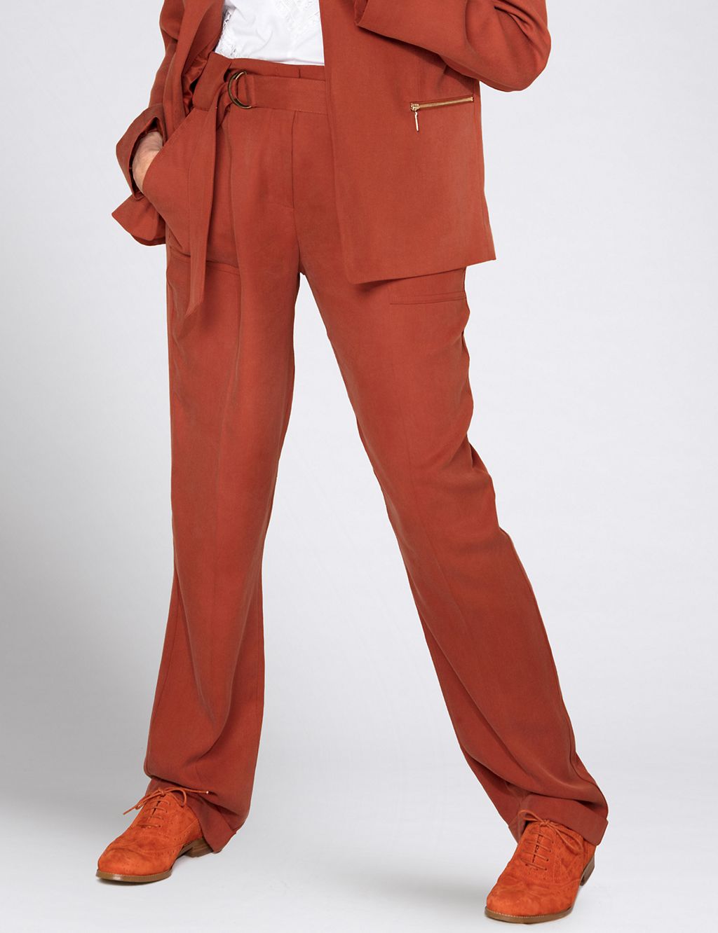 Belted Straight Leg Trousers 2 of 6