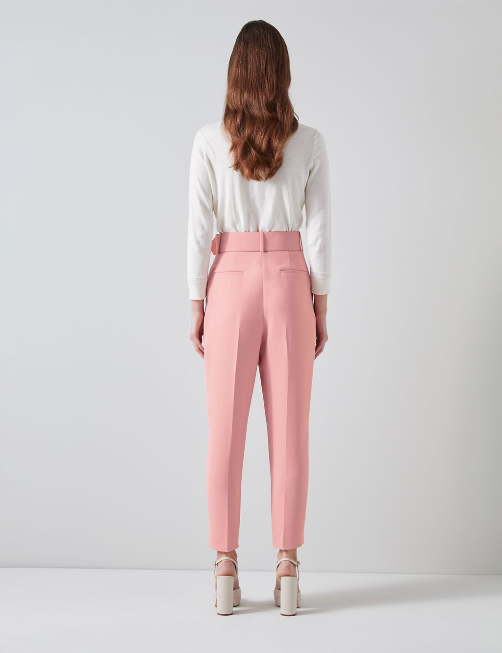 Belted Tapered Ankle Grazer Trousers 4 of 4