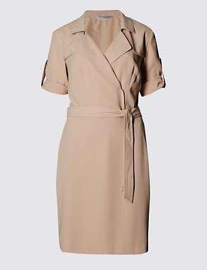 Belted Trench Shirt Dress Image 2 of 3