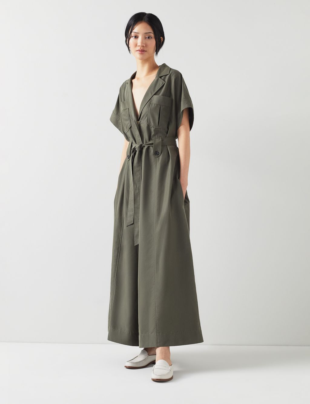 Belted Wide Leg Jumpsuit with Lyocell™ 3 of 4