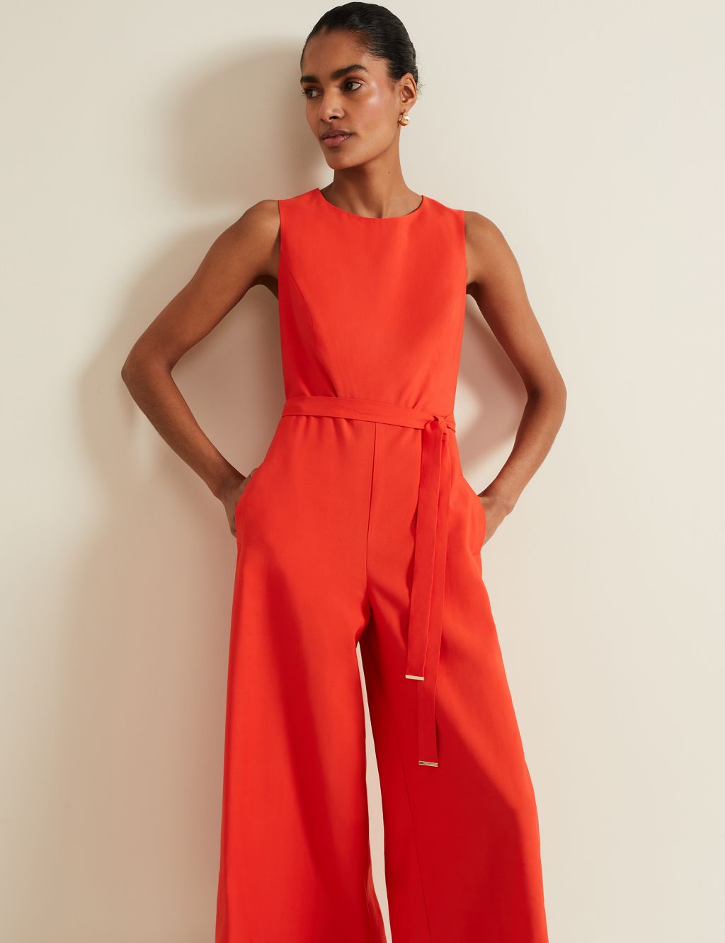 Belted Wide Leg Jumpsuit 4 of 6