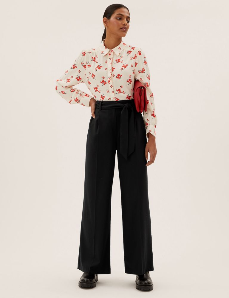 Belted Wide Leg Trousers 1 of 5