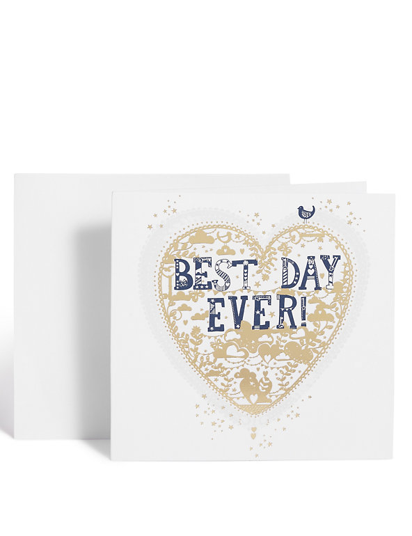 Best Day Ever Gold Heart Card Image 1 of 2