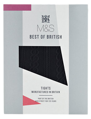 Best of British 60 Denier Heritage Cable Opaque Tights Image 2 of 3