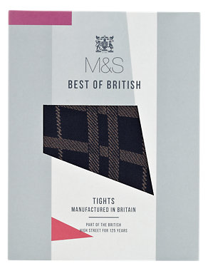 Best of British 60 Denier Heritage Tartan Checked Opaque Tights 1 Pair Pack Image 2 of 3
