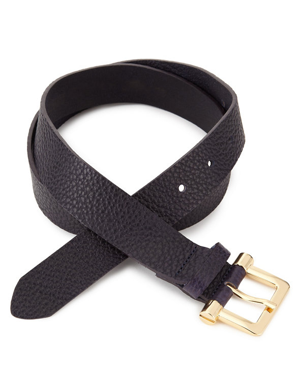 Best of British Leather Square Buckle Belt Image 1 of 2