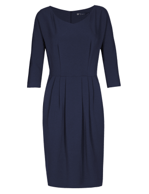 Best of British Pleated Drape Dress | M&S Collection | M&S