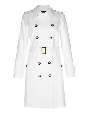 Best of British Pure Cotton Trench Coat with Belt Image 2 of 8