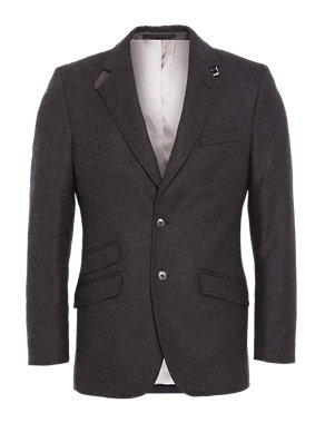 Best of British Pure Wool 2 Button Twill Jacket Image 2 of 8
