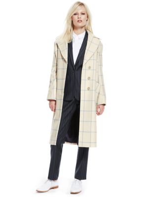 Best of British Pure Wool Checked Cocoon Coat | M&S Collection | M&S
