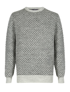 Best of British Pure Wool Diamond Pattern Jumper | M&S Collection | M&S