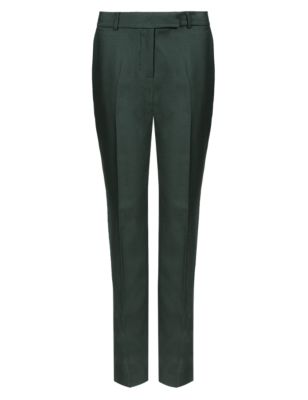 Best of British Pure Wool Flat Front Slim Leg Trousers Image 2 of 4