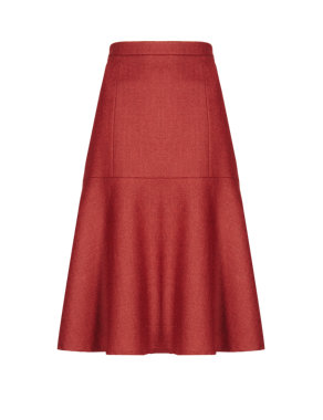 Best of British Pure Wool Panelled Flippy Skirt Image 2 of 4