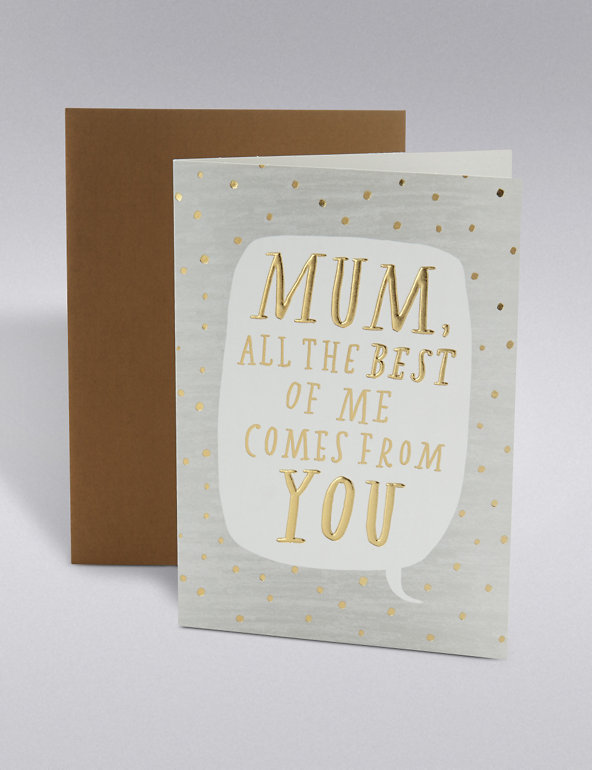 Best of Me Typography Mother's Day Card Image 1 of 2