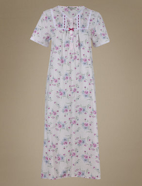 Bib Front Floral Nightdress Image 2 of 3