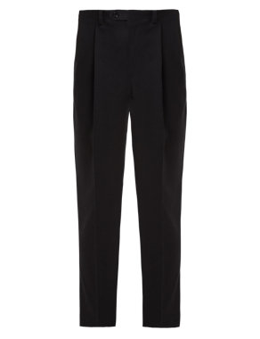 Big & Tall  Pure Wool Single Pleat Trousers Image 2 of 5