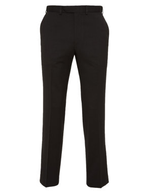 Big & Tall Active Waistband Supercrease® Flat Front Trousers with Wool Image 2 of 6