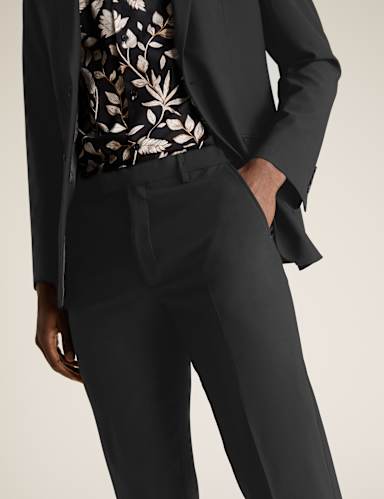 Big & Tall Black Regular Fit Suit Trousers 3 of 7