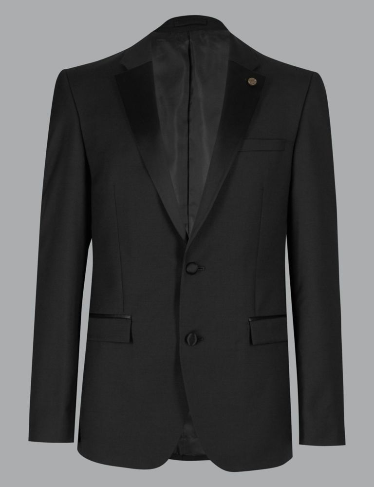 Big & Tall Black Tailored Fit Wool Jacket | Autograph | M&S