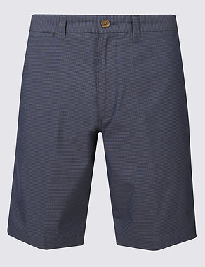 Big & Tall Cotton Rich Checked Chino Shorts Image 2 of 4