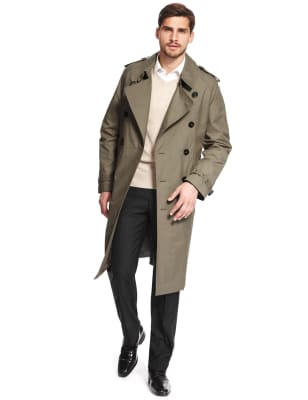 Mens tall trench on sale coat