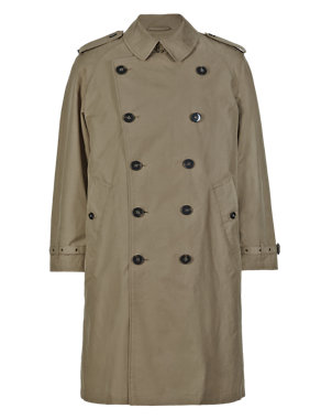 Big & Tall Cotton Rich Lightly Padded Trench Coat with Stormwear™ Image 2 of 5