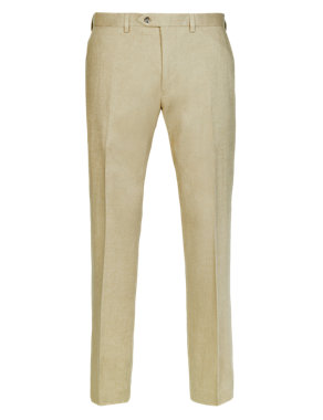 Big & Tall Crease Resistant Linen Blend Trousers Image 2 of 4