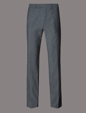 Big & Tall Grey Tailored Fit Wool Trousers Image 2 of 3