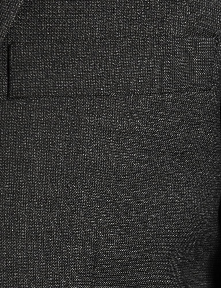 Big & Tall Grey Textured Tailored Fit Jacket 8 of 8