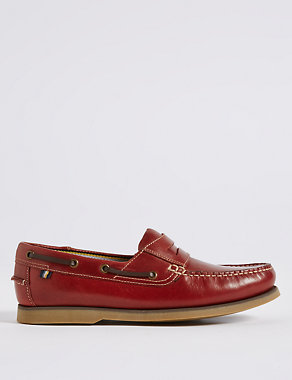 Big & Tall Leather Boat Shoes with Freshfeet™ Image 2 of 6