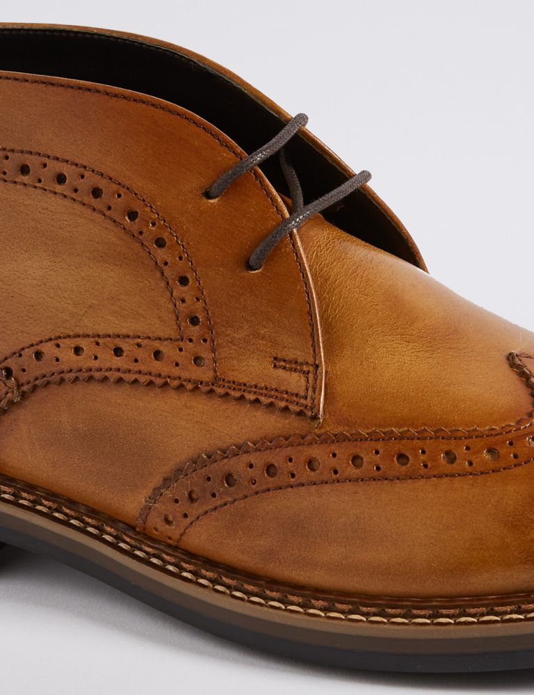 Big & Tall Leather Brogue Chukka Boots 6 of 6
