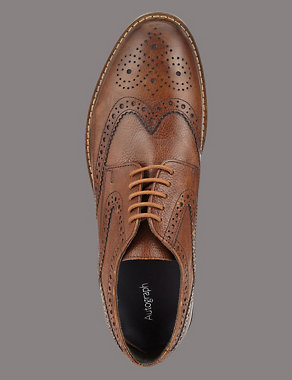 Big & Tall Leather Brogue Shoes Image 2 of 3