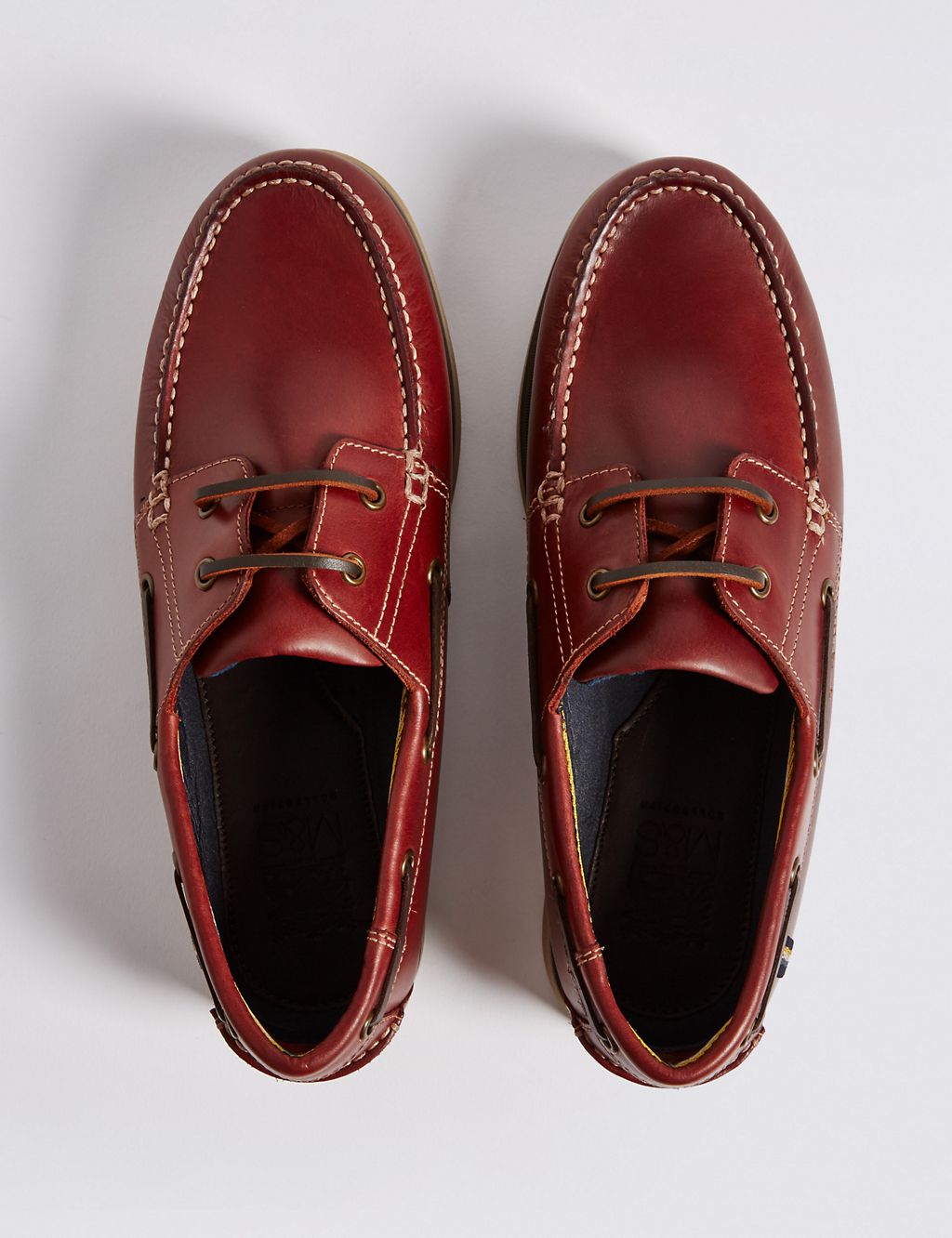 Big & Tall Leather Lace-up Boat Shoes 2 of 5