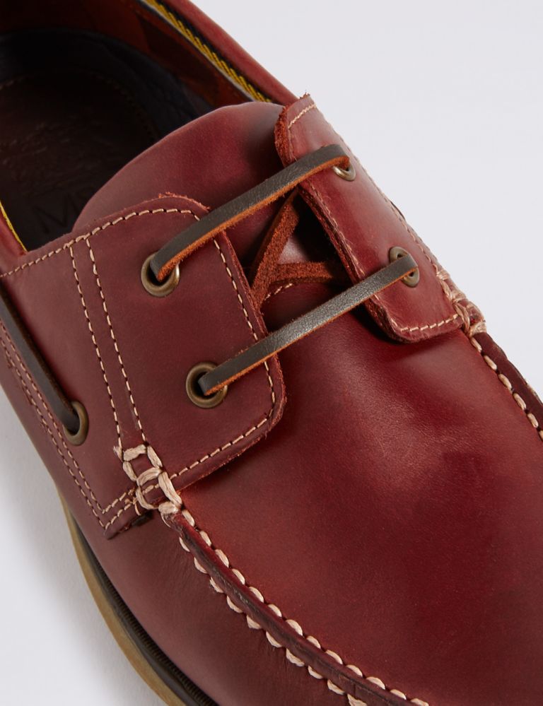 Big & Tall Leather Lace-up Boat Shoes 5 of 5