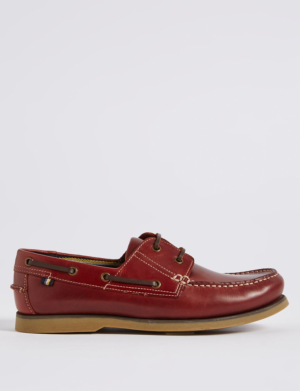 Big & Tall Leather Lace-up Boat Shoes 1 of 5