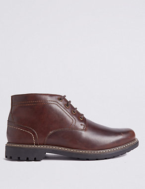 Big & Tall Leather Lace-up Chukka Boots Image 2 of 6