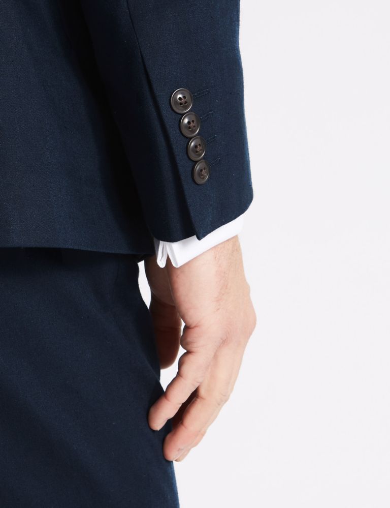 Big & Tall Linen Blend 2 Button Jacket 6 of 8