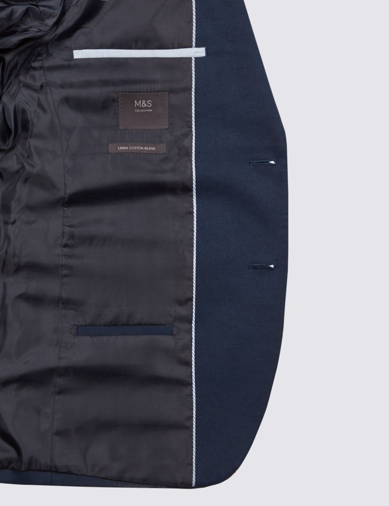 Big & Tall Linen Blend 2 Button Jacket 8 of 8