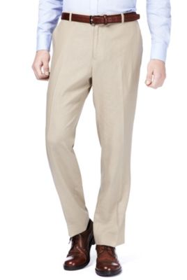 Big & Tall Linen Blend Flat Front Trousers Image 1 of 1