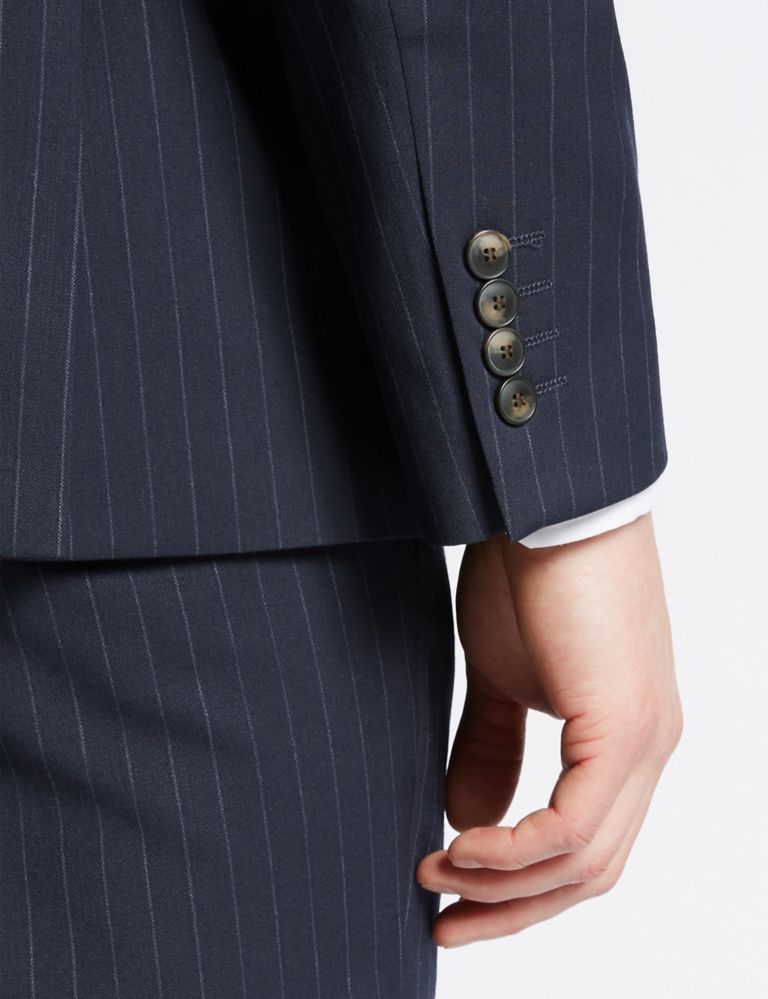 Big & Tall Navy Striped Tailored Fit Jacket 5 of 7