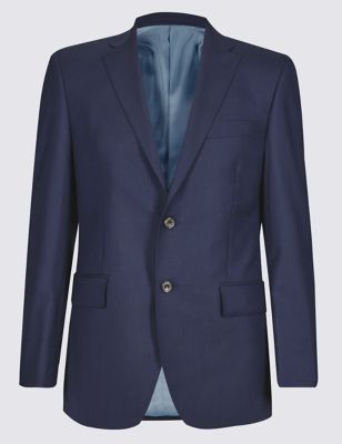 Big & Tall Navy Tailored Fit Wool Jacket Image 2 of 8