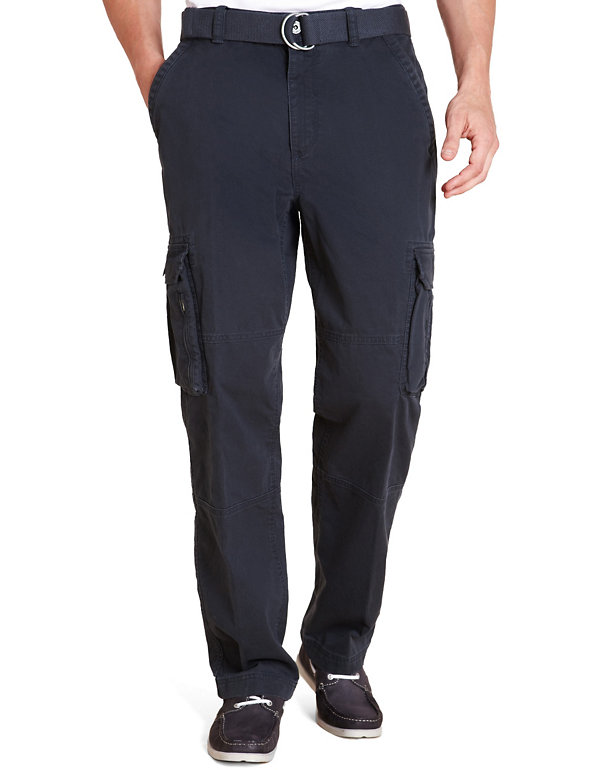 Big & Tall Pure Cotton Cargo Trousers Image 1 of 2