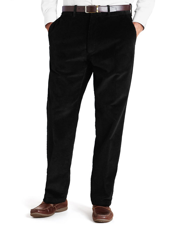 Big & Tall Pure Cotton Flat Front Corduroy Trousers Image 1 of 2
