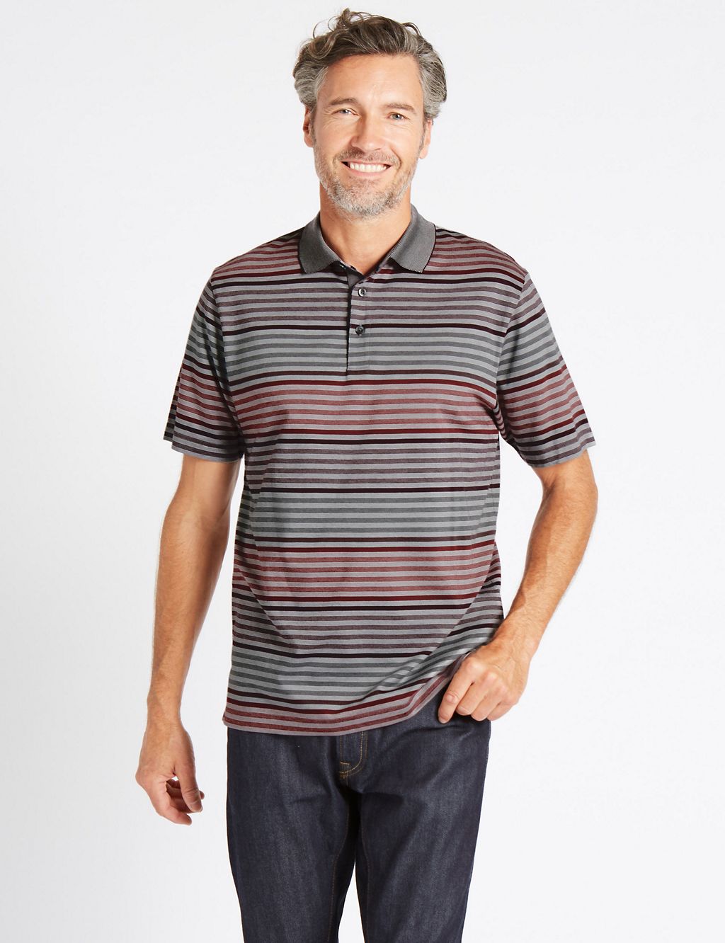 Big & Tall Pure Cotton Striped Polo Shirt 3 of 5